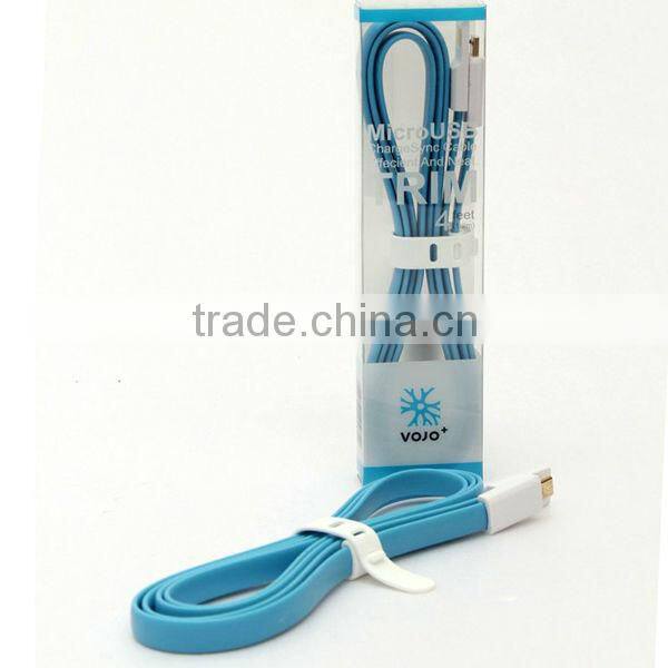 Colorful noodle flat usb data charger cable for nexus for all kinds of android smart phones