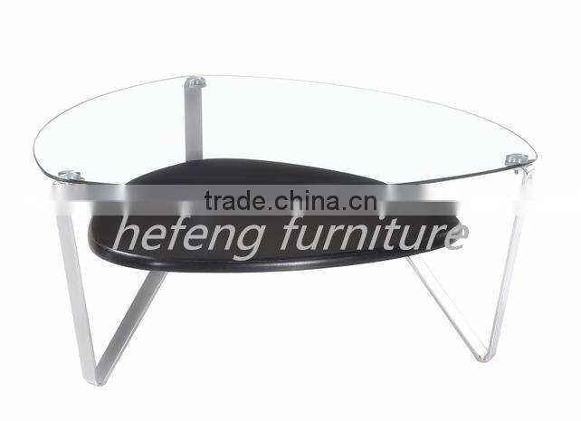 "X" shape chrome legs glass top living room table