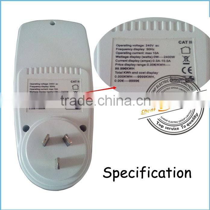 240V 10A AU Plug Energy Mini Digital Power Meter Voltage Current Analyzer with Power Factor