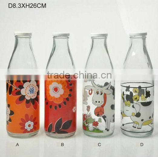 beautiful design fruit juice 1 liter glass bottle manufacturer
