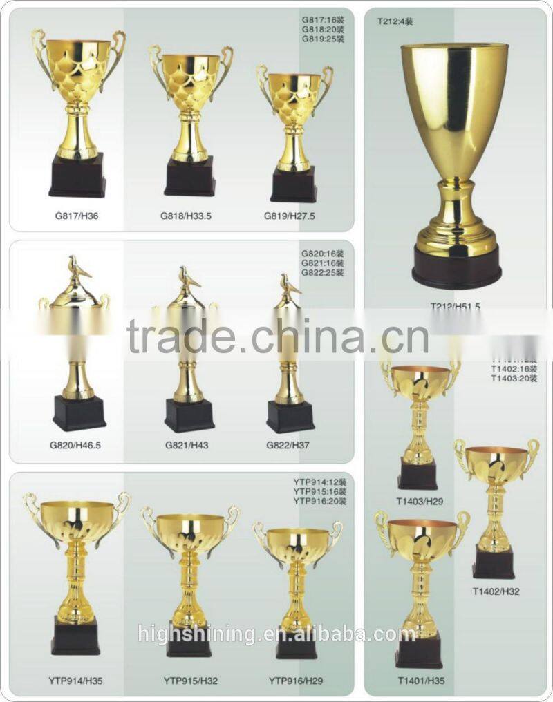 Big size 212 gold high quality metal base sport competition souvenir trophy cup