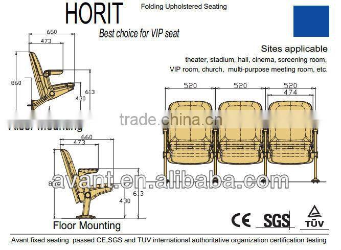 ergonomic indoor VIP stadium seat,retractable seating system,bucket seating for public sports like soccer,cricket,football