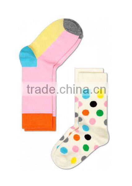 Custom Wholesale Elite Teen Boys' Girls' Kids' Dots Stripe Cotton Sock