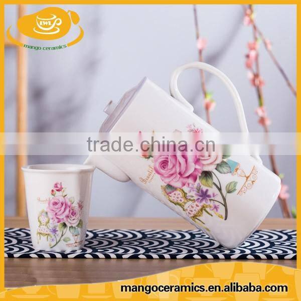 Cheap wholesale ceramic tea cup and tea pot sets