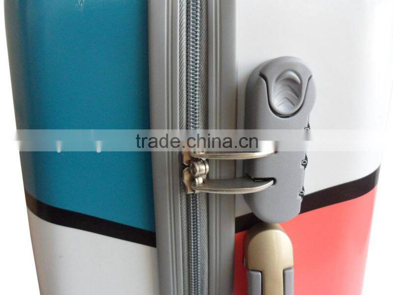 3 pcs 12/20/24 Cosmetic bag Stitching Color luggage Fashion Design ABS+PC luggage