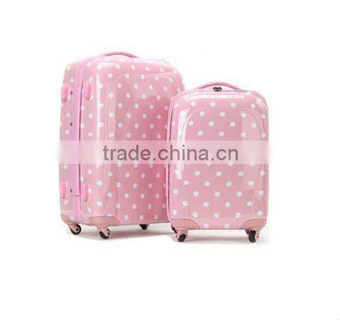 2015 china supplier Populor Polka dot printing PC trolley travel luggage/sky travel luggage/travel house luggage