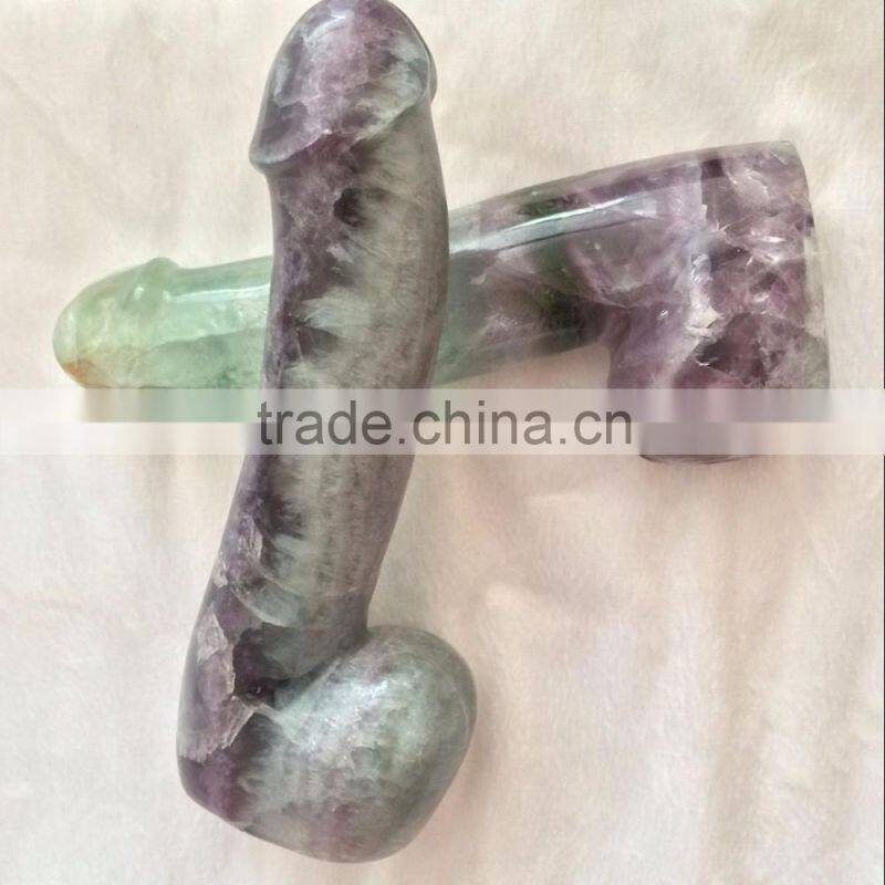 Hand Carved Natural Rock Polished Gemstone Crystal Dildo