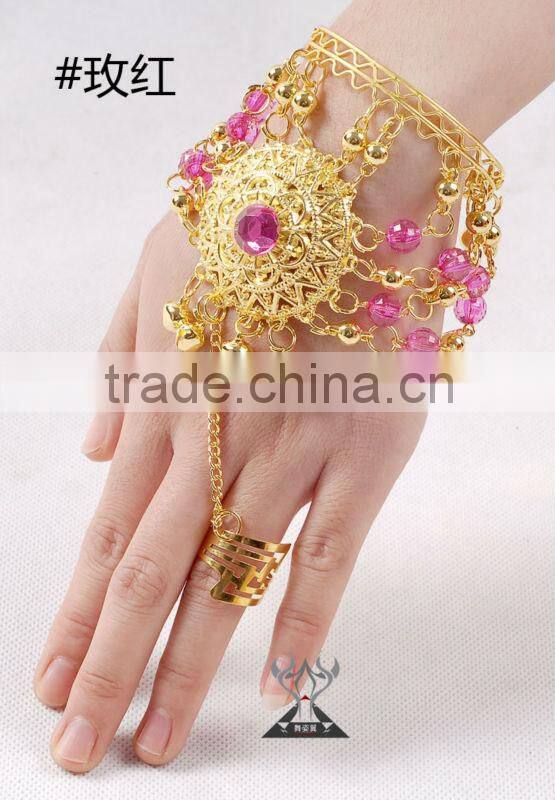 Wholesale Belly Dancing Accessory Bracelets With Ring for Girls stage performance (T014)