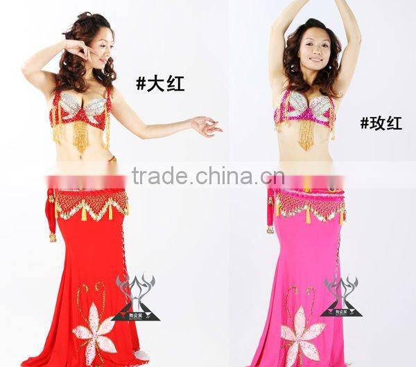 2012 new hot fashion professional belly dance accessories,sexy sequin tassels blue belly dance bra tops (202#)