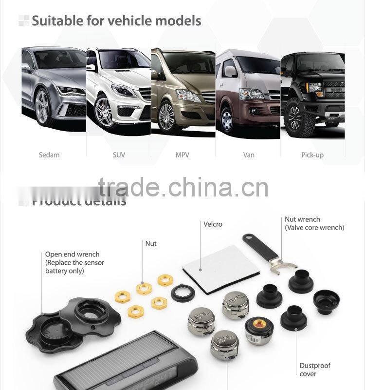 2015 SteelmateTP-S1 solar power tpms car hud display, tire pressure digital monitoring sensor, LED Monitor