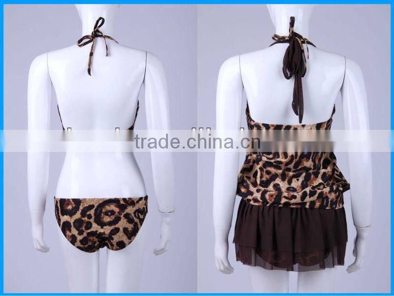 Domi sex image photos bikini sets with leopard printed and ruffled dress girls bikini and beachwear