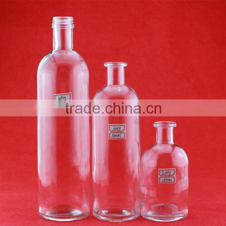beautiful glass wine bottle rum bottle with cork screw top liquor bottle 700ml