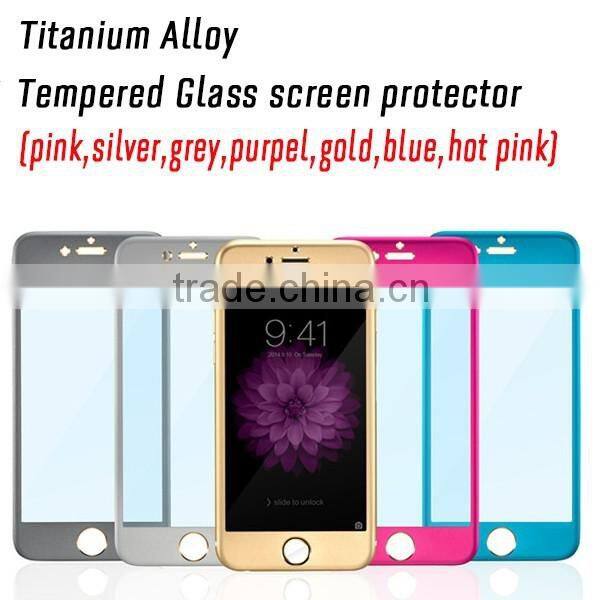 3D Full Cover Titanium Alloy Color Tempered Glass Screen Protector For iPhone 6 6plus