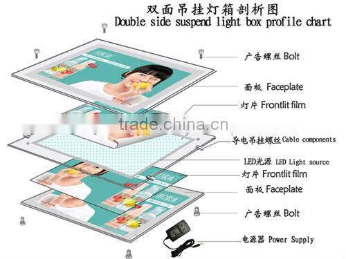 acrylic thin light box indoor,crystal slim light box,3d advertising display