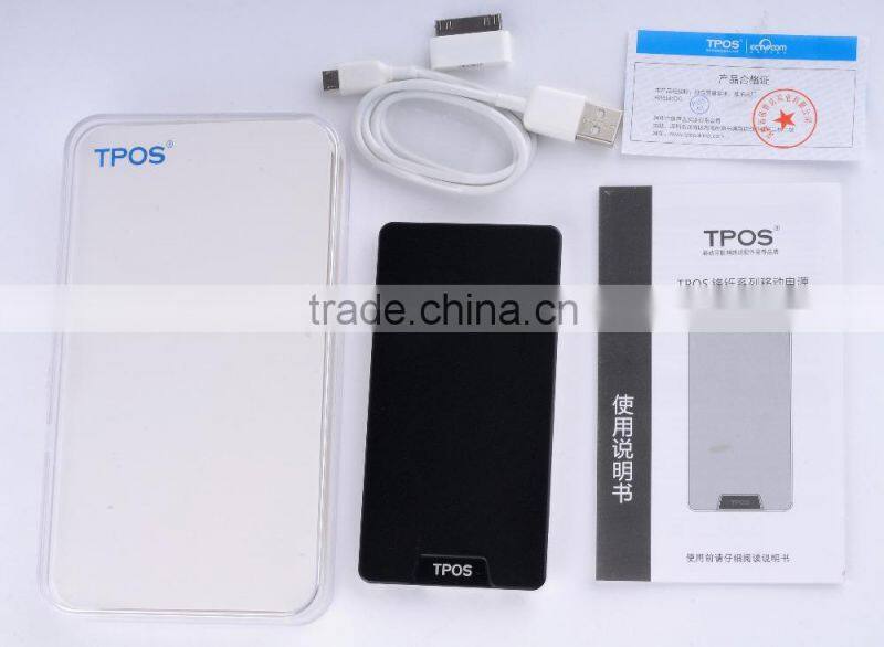 TRUSDA Best Christmas Gift Super Thin Power bank mobile charger 3000mAh Li-polymer battery CE FCC ROHS Certifications