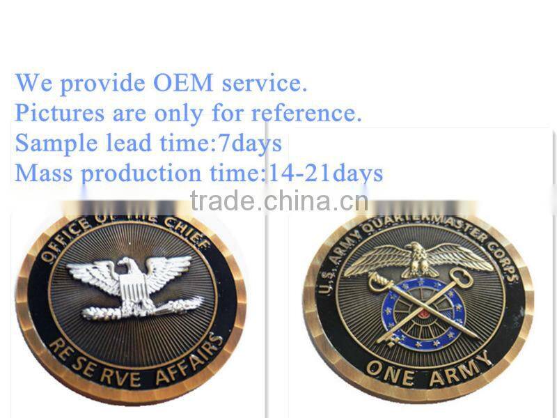 Double faces soft enamel polygonal gold coin With office pattern