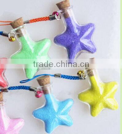 Star shape glass vials mini message in small glass bottles with cork