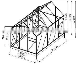 6 FT Wideth Aluminum Walk-in Garden Greenhouse