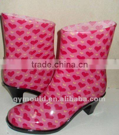 B-1219Shiny Wader Gumboots,High heel Fashion Rain Boots ,Wellington Boots,Wellies