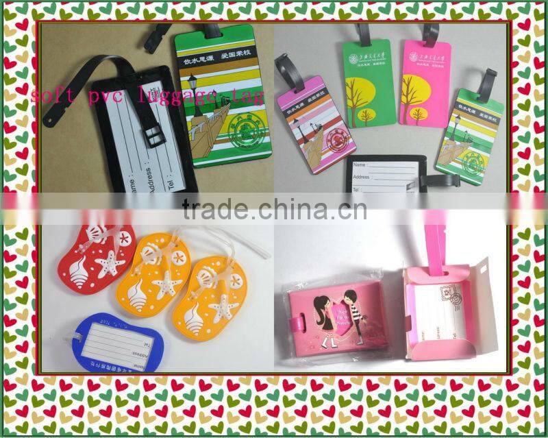 personalized slipper shape plastic rubber pvc 3d luggage tag for promotional