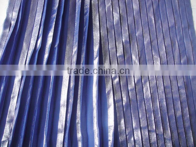 Evening dresses fabric golden embossing bronzed fabric pleating dresses fabric for fashion women clothing