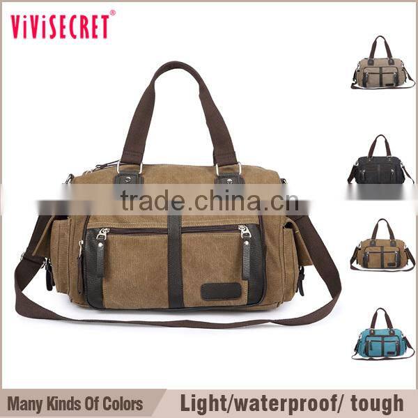 Customized Traveler Big Capacity Casual Canvas Messenger Bag For Men