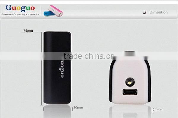 Guoguo LED torch colorful 2200mAh cute portable power bank for iphone6/7