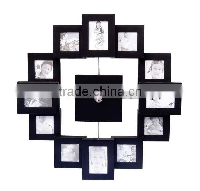 Wall clock with 12 photo frame