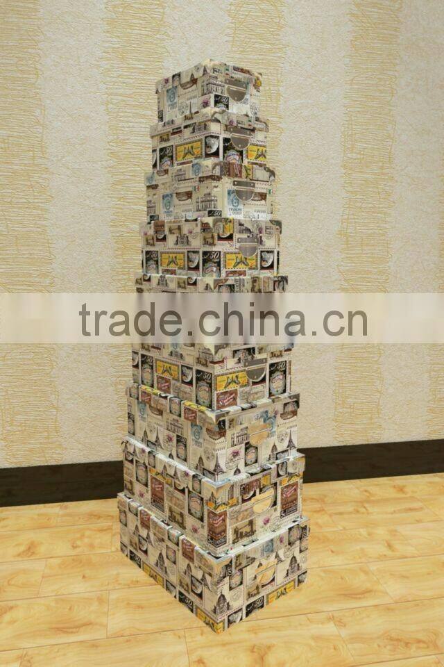 new design best quality Christmas Hard Case paper box iron handle