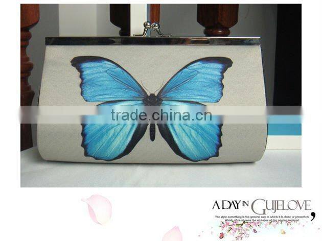JSMART party bag clip purse grey butterfly sublimation printing