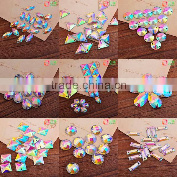 Leaves Shape Stone Rhinestone Accessories ,Resin Cabochon Gemstone ,Garment Gemstone,can make 2holes