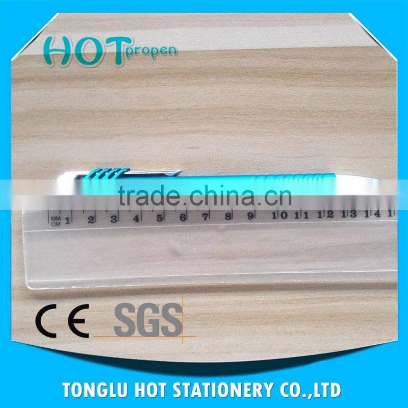 click action ball pen with hollow out spray paint barrel, touch pen