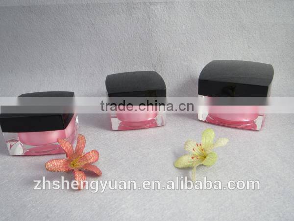 pink square acrylic face cream cosmetic container