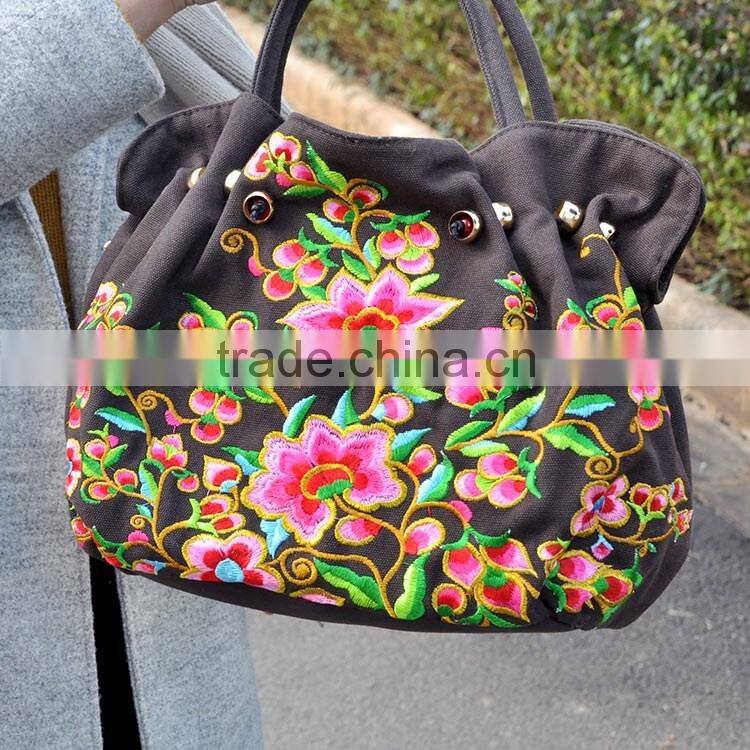 Vintage handbags shoulder bag big size for ladies high quality canvas handbag women