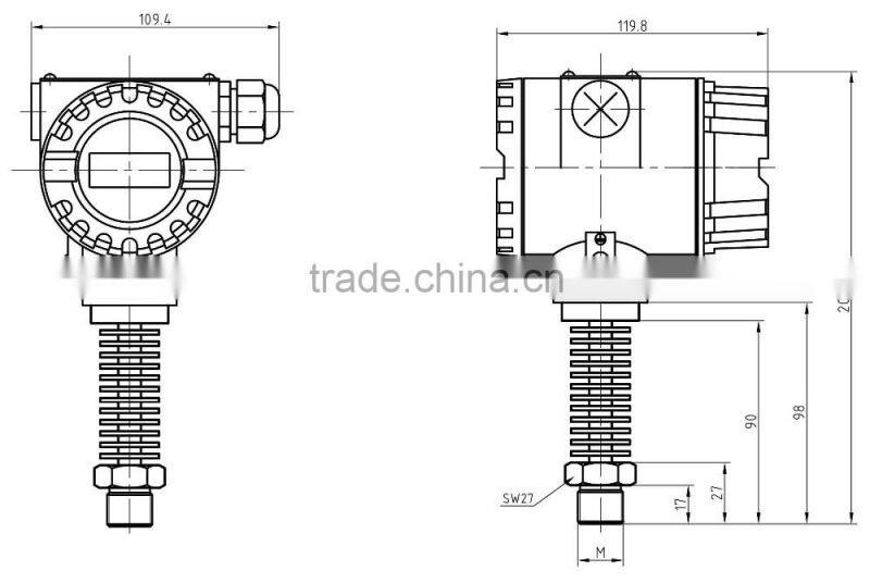 MPT531 4-20MA high temperature ex-proof pressure sensor