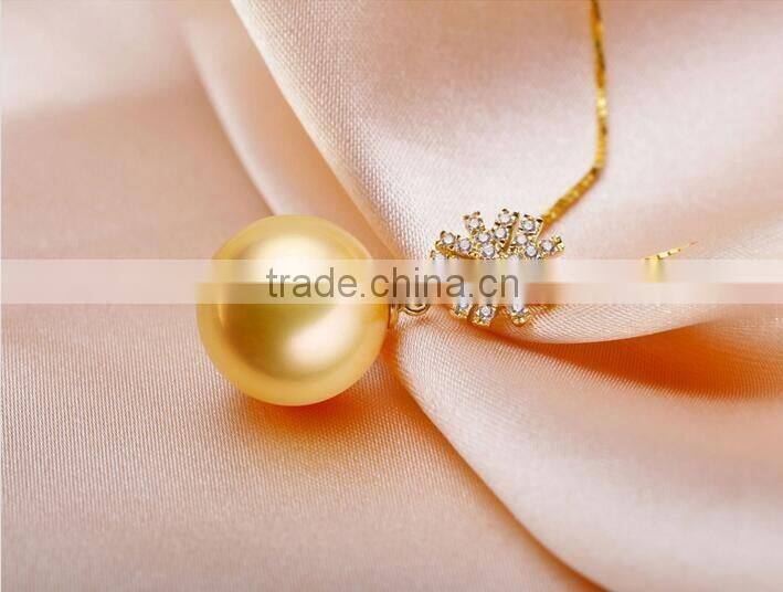 2016 Modern 925 Silver Long Setting Zircon Tahitian Pearl Pendants