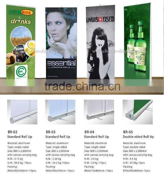 Advertising product portable pull up stand banner