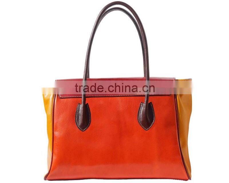 colorful handbag with double handle handbags italian bags genuine leather florence leather fashion
