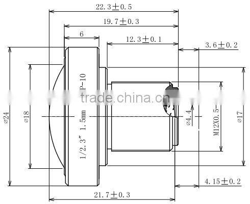 2015 hot high quality Mega Pixels f2.8 180 degree 1/2.3 cctv fisheye m12 lens lens ir cut filter 1.5mm