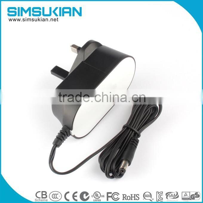 Britain (UK) plug 12v 2a 24v 1a 24w series ac dc wall mount power adapter with CE GS certifications