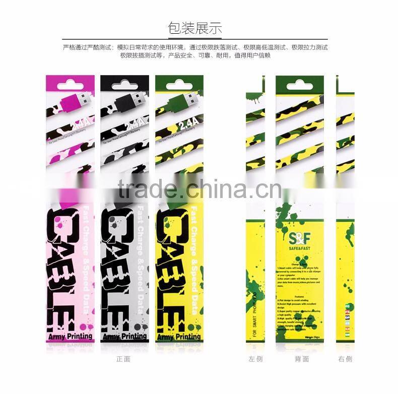 Charging cable mobile Printing USB Cable for I6 iphone charger cable