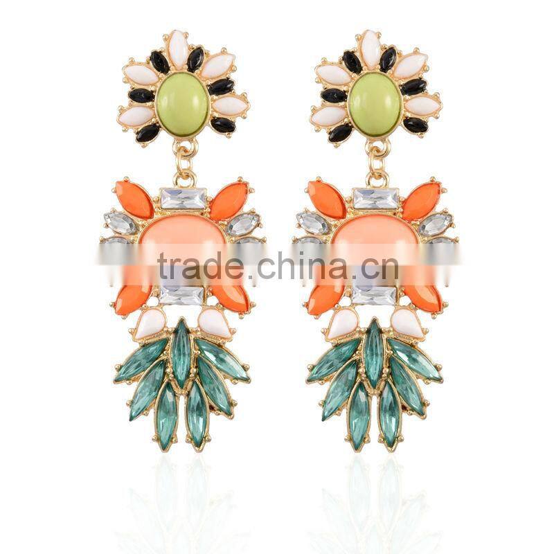 Pretty Steps shamballa gemstone pressed earrings