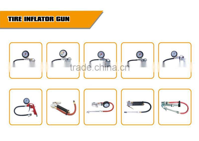 polish tire infator with brass tire chuck and tire gaue