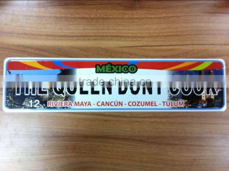 Embossed custom embossed license plate