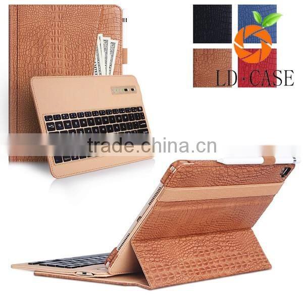 Leather Case Cover with Bluetooth Wireless Keyboard with tablet cover case