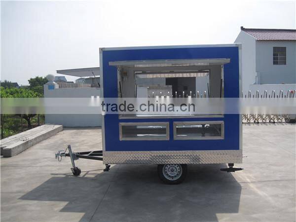 2.8m long fast food trailer food kiosk for sell snacks on alibaba