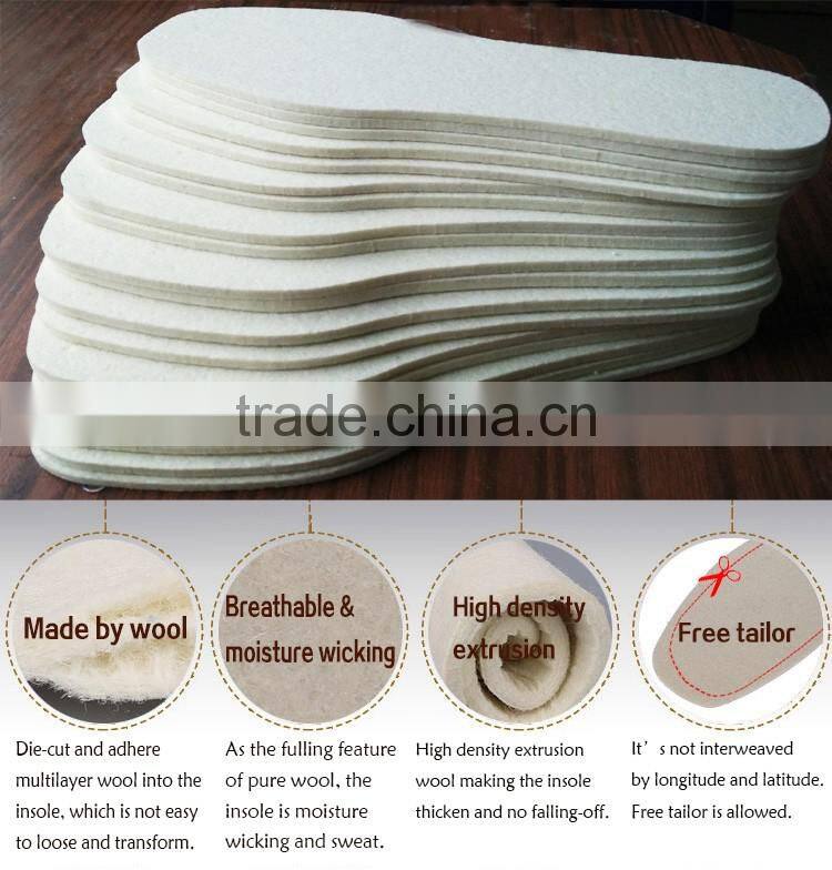 wearable slip resistant sheep wool shoe-pad for man and woman