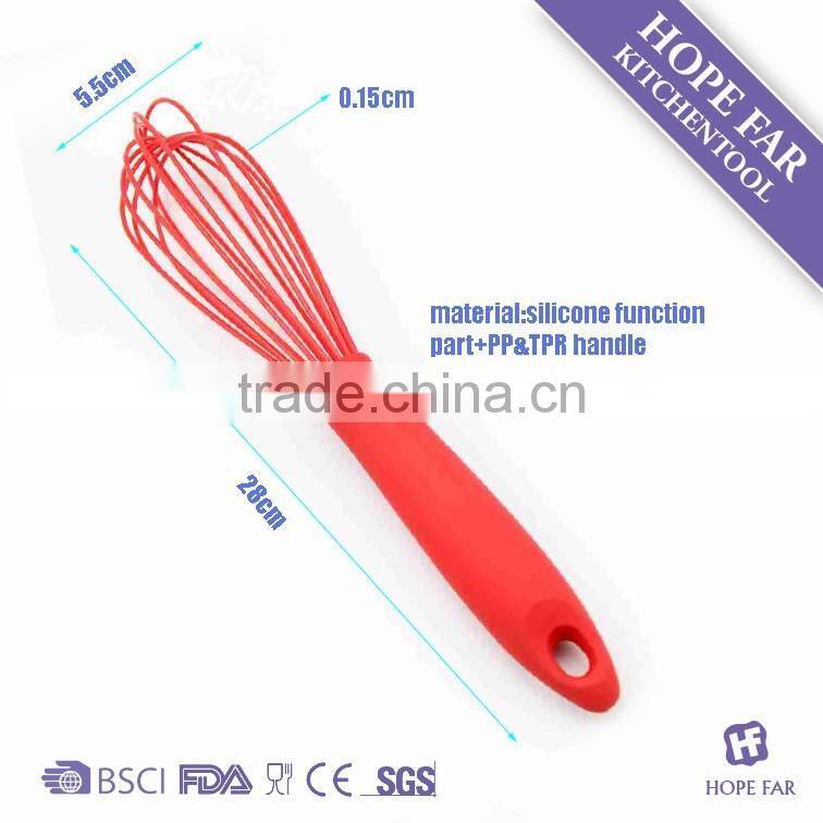0300207 High quality 10" red color household silicone whisk