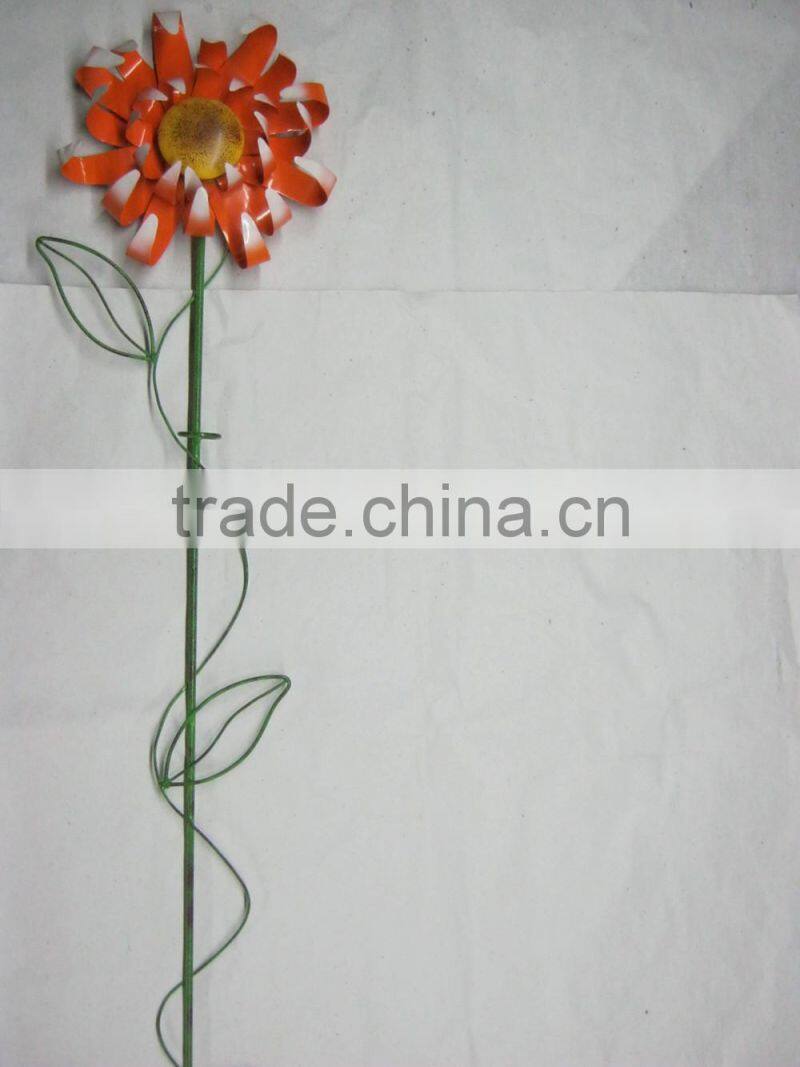 2015 newest metal flower garden decoration stake garden decoration flower metal decorative flower stakes garden stakes