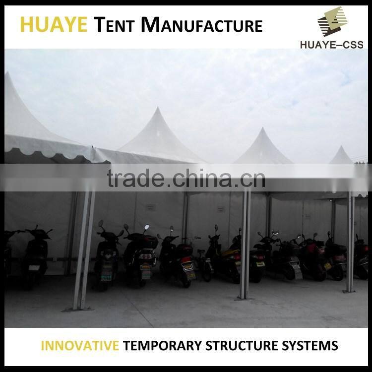 High peaked paogoda motorcycle shelter canopy for bike storage